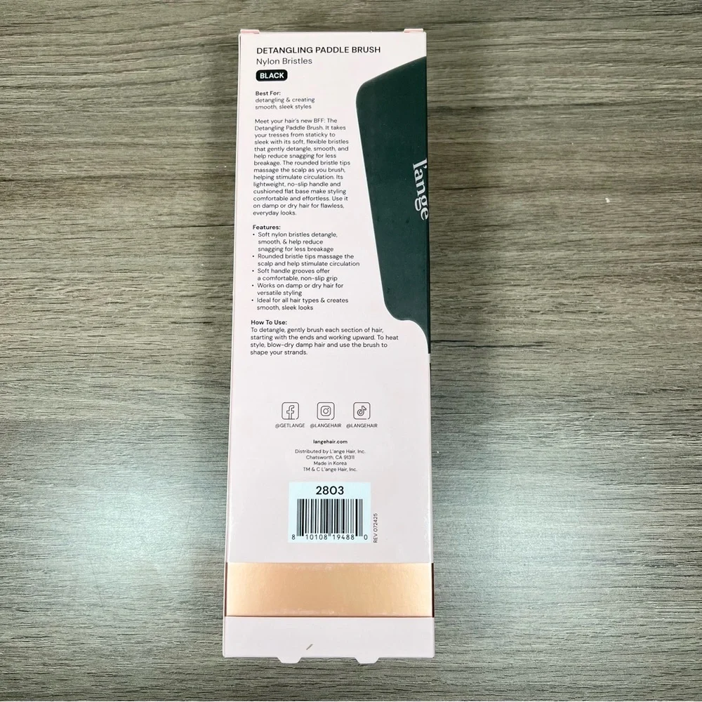 L’ange Black Detangling Paddle Brush